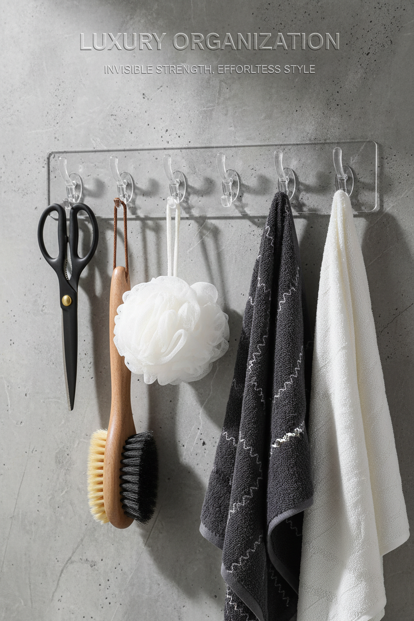 Transparent Adhesive Hooks for Kitchen Bathroom and Bedroom